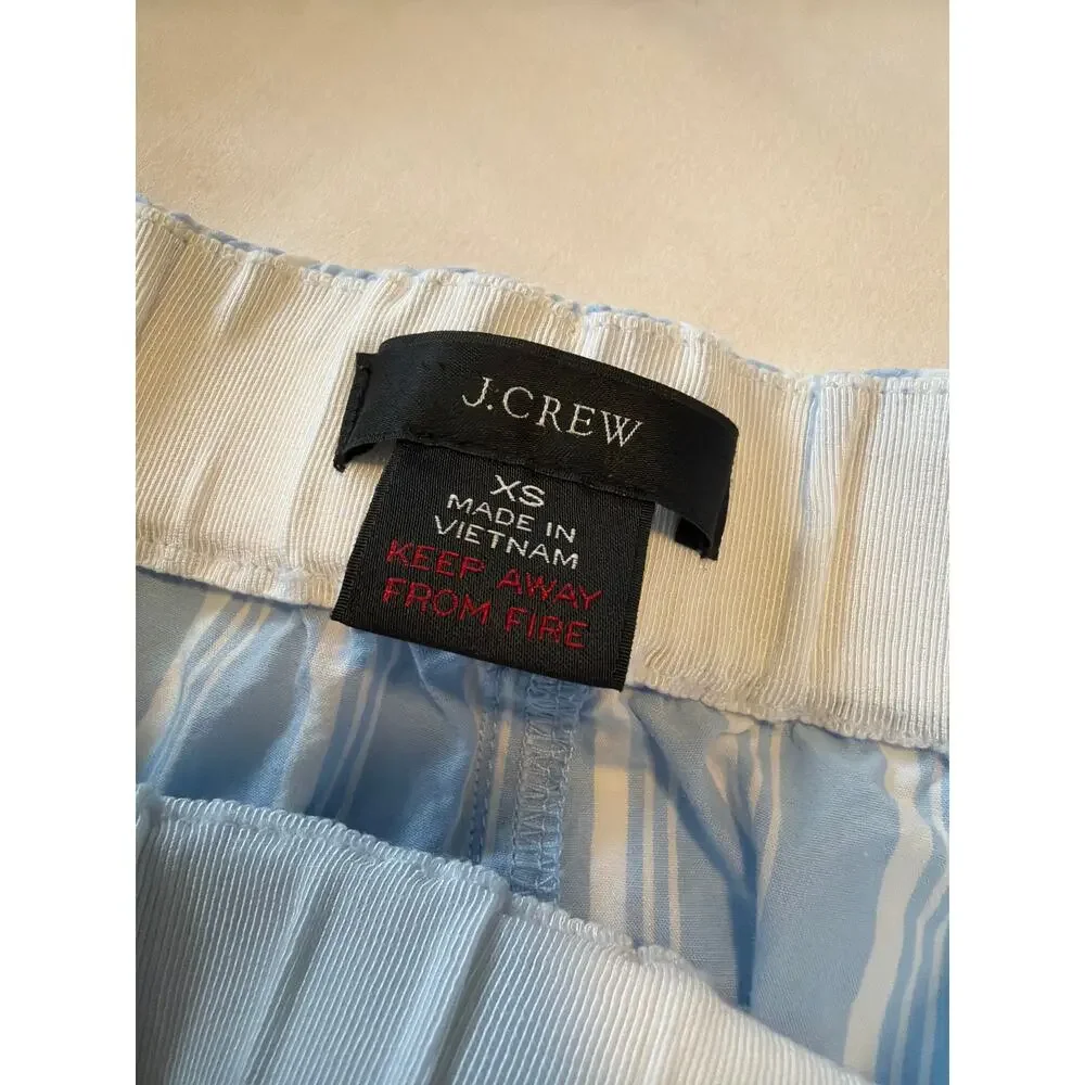 J.Crew Women’s Cotton poplin blue & white stripe pajama short set, XS